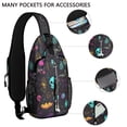 thumbnail image 2 of Sling Backpack,Mystical Halloween Pattern Crossbody Bag with Water Bottle Holder,Waterproof Sling Bag for Men/Women with Chest Phone Holder for Hiking,Travel, 2 of 6