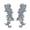 Gray, variant on 2.75"x8" Floral Venice Lace Applique Embroidered Bridal Guipure Patch Motif (2 Pieces) (White)