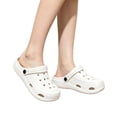 thumbnail image 4 of Men's Women's Garden Clogs, Classic Platform Clog Unisex -on Shoes Outdoor Beach Slippers Comfortable Mules Sandals(Male,White1), 4 of 8