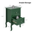 thumbnail image 3 of UBesGoo Nightstand End Table with 2 Drawer, Deep Green Finish, 3 of 8