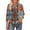 Khaki#02, variant on JTZGDY Floral Tops for Women Boho Printed Summer 3/4 Lenght Sleeve V Neck Graphic Tunic T-Shirts Loose Fit Dressy Casual Western Shirts with Smoked Cuff Sleeves Purple#02 L