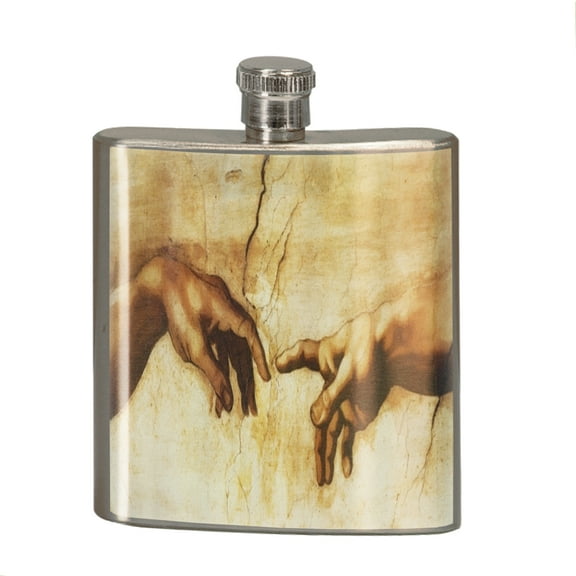 KuzmarK 6 oz. Stainless Steel Pocket Hip Liquor Flask - Michelangelo