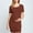 Coffee, variant on Womens Maternity Dress Ruched Bodycon Solid Color Soft Cotton Short Sleeve Crewneck Pregnancy Dress Slim Fit Fashion Casual Dress