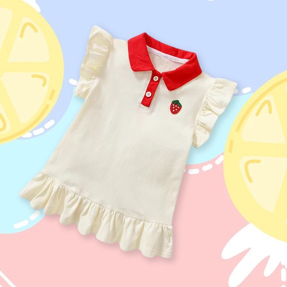 Cethrio Toddler Girls Casual Dresses Summer Beige Dresses Size 2Y