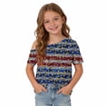 thumbnail image 6 of SGFCWSX Girls T Shirts One Shoulder Short Sleeve American Flag Print Casual Loose Fit Fashion Tops for Kids Multicolor Size 11, 6 of 9