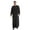 Black, variant on Bcfgryg Male Solid Color Long Sleeve Robe Arabic Clothes Middle Skirt Robe Big and Tall Shirts Brown XXXL