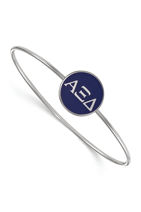 White Sterling Silver bracelet Blue Greek Alpha Xi Delta 7 in 19 mm 2
