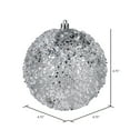 thumbnail image 2 of Vickerman 4.75" Silver Glitter Hail Ball Ornament, 4 per Bag, 2 of 3