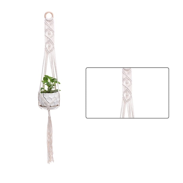 Advancent Cestas colgantes 100 hechas a mano, soporte para plantas, macramé, colgador de plantas, maceta para colgar en la pared interior, soporte para Jardín y Patio No.13 Advancent HA001777-13