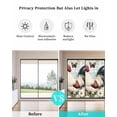 thumbnail image 4 of Window Privacy Film White Vintage Rooster Stained Glass Window Film Decorative Sun Block Window Cover Spring Flower Pastoral Animals Window Clings Static Adhesive Sticker for Bathroom 29.5"x78.7", 4 of 7