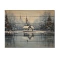 thumbnail image 3 of Designart "Cabin in the Snow III" Countryside Print on Natural Pine Wood, 3 of 5