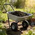 thumbnail image 2 of Chak’s Choice Two-wheeled barrow, Home Utility Garden Cart, Large Heavy Duty Yard Cart for Gardening & Planting, Lawn, Farm, Construction Site, Gray, 2 of 5