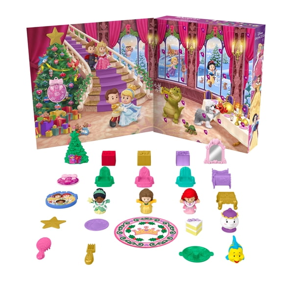 Fisher-Price Little People Disney Princess Advent Calendar for Toddlers & Kids, 24 Toys