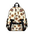 thumbnail image 3 of Football Number Beige Pattern Cute School Backpack Bag for School with Padded Back and Adjustable Shoulder Straps 15.25"x11.5"x5.25", 3 of 5