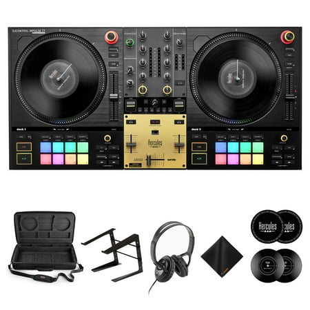 Hercules DJControl Inpulse T7 Premium Controller+Headphones+Laptop Stand Bundle