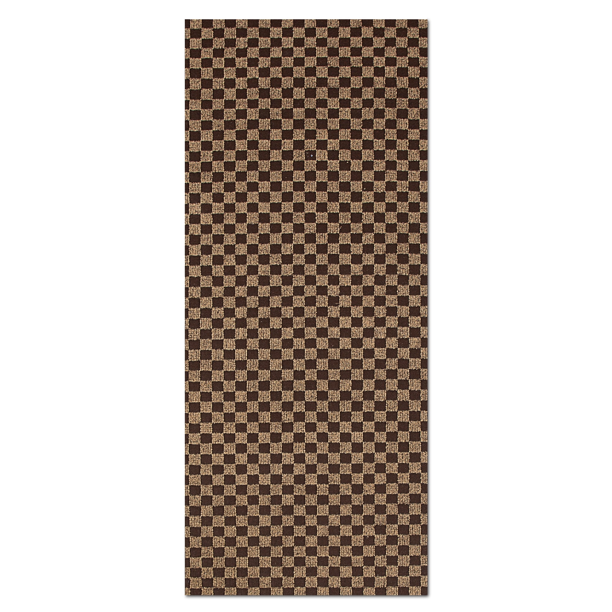 Morefany Runner Rugs Outdoor Indoor Area Rug with Rubber Backing Non Slip Carpet Custom Size Mat for Hallway Entryway Kitchen Garage Laundry checkered Brown 3' x 8'
