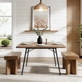 thumbnail image 5 of Fnova 47.24" Entryway Bench, Farmhouse Wooden Shoe Bench, Indoor End of Bed Stool for 1-2, Long Kitchen Table Seat Dining Seat for Entryway, Hallway, Living Room, 5 of 19