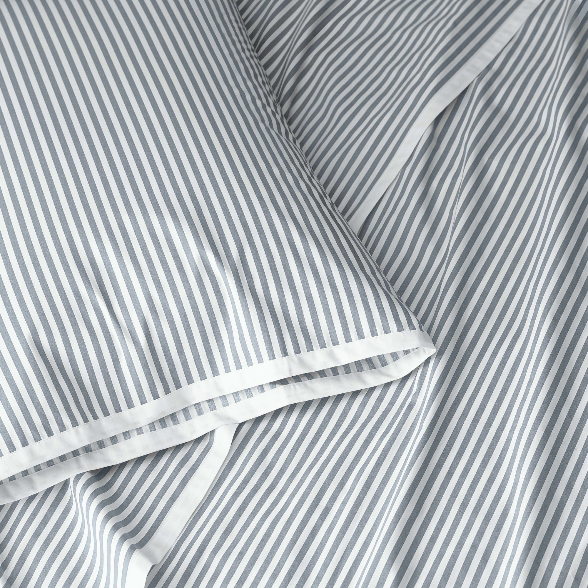 Martex Clean AF Antimicrobial Pinstripe Sheet Set, White/Gray, Twin XL