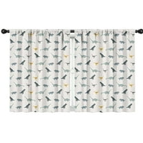 Blackout Kids Curtains,LightGray Cartoon Dinosaurs Pattern Childrens Insulated Curtains Set Of 2,Bedroom Essentials,Toddler Room Decor 42"x54"