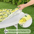 thumbnail image 5 of Yellow Lemon Fruit Flowers Yellow Pattern Round Fitted Tablecloth with Elastic Edge,Dining Table Cover Waterproof,Outdoor Round Tablecloth for Camping,Dining,Indoor and Outdoor, 5 of 7