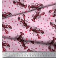 thumbnail image 3 of Soimoi Rayon Fabric Dot & Lobster Ocean Decor Fabric Printed Yard 42 Inch Wide, 3 of 3
