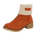 thumbnail image 3 of YLYL Women Winter Snow Boots Warm Fleece Suede Mid Heel Round Toe Ankle Booties, 3 of 9