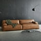 thumbnail image 2 of Luxury Italian minimalist leather sofa, living room, leather art, three person seat, top layer cowhide, Yunyu Damascus leather My Lux Decor Round, 2 of 7