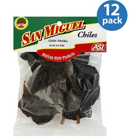 San Miguel Ancho Chiles, 3 oz, (Pack of 12)