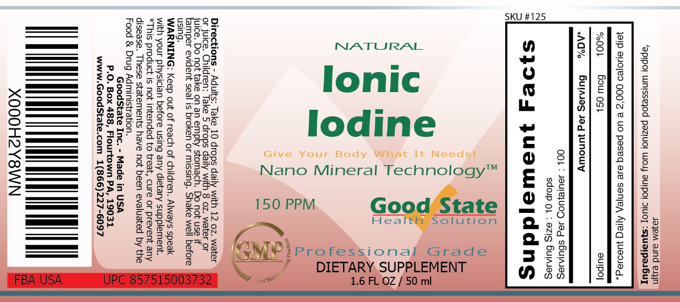 Good State Liquid Ionic Iodine Ultra Concentrate, 100 Servings, 1.6 Fl Oz - Supports Thyroid Health