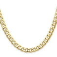thumbnail image 6 of Auriga Fine Jewelry 14K Yellow Gold 7.5 mm Semi-Solid Curb Chain Necklace for Men 24", 6 of 7