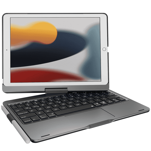 Pekarejue Wireless Keyboard Case for 2021 Apple iPad 10.2 inch 9th 8th 7th Generation, iPad Air 3rd and iPad Pro 10.5 2nd Gen: Rotation, Pencil Holder, Multi-Touch Trackpad, RGB Backlit Space Gray