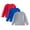 Blue, variant on fatyb Boys Girls Long Sleeve Tees 3 Pack Kids Cotton Crewneck Undershirts Casual Solid Color T-Shirts