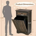 thumbnail image 2 of Spurgehom Trash Cabinet,Tilt Out 13 Gallon Trash Can Cabinets,Wooden FreeStanding Waste Bins Kitchen Cabinet with Hideaway Drawer and Pet Proof Trash Can Storage(Rustic Brown), 2 of 6