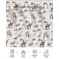 thumbnail image 5 of Western Cowboy Wrap Around Bed Skirts for California King Bed 16" Drop,Bed Skirt with Adjustable Elastic Belt Dust Ruffle Bed Valance Retro Desert Cactus Country Cowboy Brown Bed Frame Cover, 5 of 7