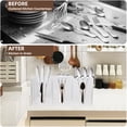thumbnail image 4 of LZLINGMEI 1PC Acrylic Cutlery Storage Organizer,Silverware Caddy Countertop Knife Spoon and Fork Holder Kitchen,3 Section Tableware Storage Box for Cabinet Dining Room(Clear), 4 of 7