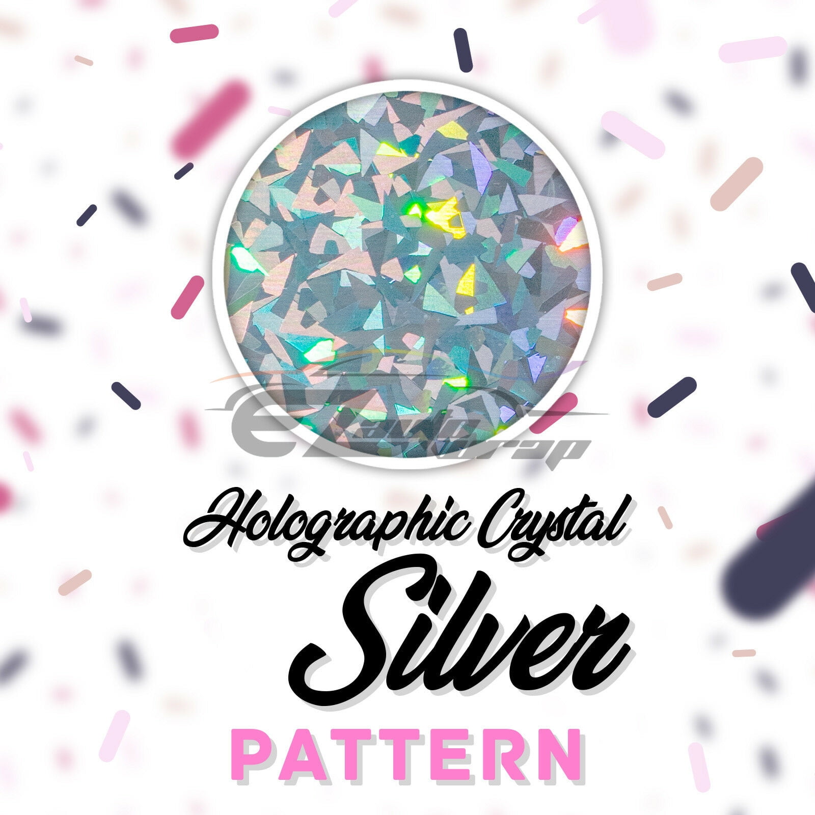 Essmo™ Holographic Crystal Silver Heat Transfer Vinyl HTV TShirt 20" Iron Press SP08 20"x480"