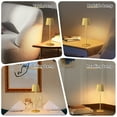 thumbnail image 6 of LED Rechargeable Cordless 3000K Dimmable Table Lamp, Battery Operated, IP54 Waterproof Touch Switch, Iron, Gold, 6 of 7