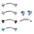 thumbnail image 3 of 2pcs Labret Lip Eyebrow Ear Stud  Spark Piercing Jewelry White, 3 of 8