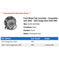 thumbnail image 2 of Front Wheel Hub Assembly - Compatible with 2000 - 2002 Dodge Ram 2500 4WD 2001, 2 of 2
