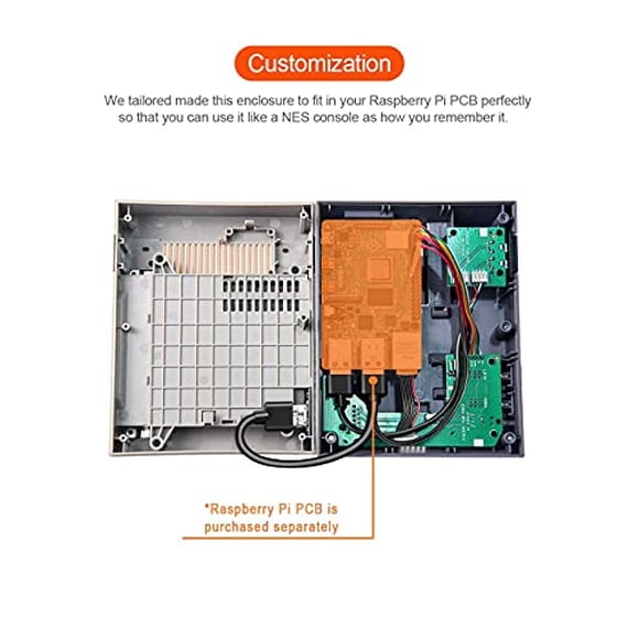 RETROFLAG Nespi 4 CASE, Raspberry Pi 4 Case con estuche SSD, cable HDM