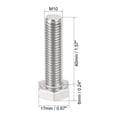 thumbnail image 2 of M10 Thread 40mm 304 Stainless Steel Hex Head Left Hand Screw Bolts 2pcs, 2 of 3
