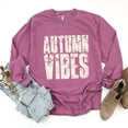 thumbnail image 4 of Autumn Vibes Block Distressed - Women's Garment Dyed Long Sleeve Graphic T-Shirt, 4 of 10