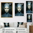 thumbnail image 4 of Designart "Gothic Woman in Blue" Fashion Canvas Wall Art - Glam Blue Woman Pop Art Hallway Wall Art Decor, 4 of 6