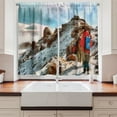 thumbnail image 2 of Ambesonne Mountain Kitchen Curtains, Trekkers Kilimanjaro, 55"x39", Multicolor, 2 of 3