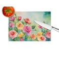 thumbnail image 3 of Roses in Watercolor Glass Cutting Board Large 12 in x 15 in, 3 of 5
