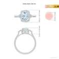 thumbnail image 4 of Angara Natural 1.2 Ct. Aquamarine with Diamond Halo Ring in 14K White Gold for Women (Ring Size: 12), 4 of 9
