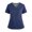 Dark Blue, variant on Women's Solid Color V-Neck Short Sleeve Scrub Top with Side Slits and 2 Front Pockets, Soft Stretch Lightweight Medical Uniform Shirt for Nurses Workwear Army Green L