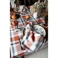 thumbnail image 4 of Set of 4 Pure Linen Cinnamon Plaid Cloth Dinner Napkins 20 x 20 Inch – Fall Buffalo Check, Handcrafted, Machine Washable, 4 of 5