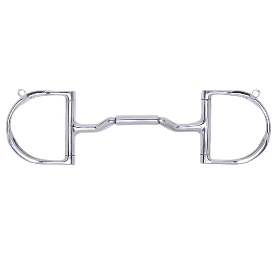 Myler 3 3/8" Comfort Snaffle Bit - Medium Dee with Hooks, Low Port - Gentle Horse 5" Bit