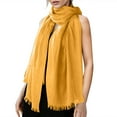 thumbnail image 1 of Kcodviy Womens Solid Color Cotton Womens Blanket Scarf and Linen Scarf for Womens Neck Tie Scarf All Season Beach Strip Womens Hat and Glove Set Scarf, 1 of 8